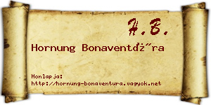 Hornung Bonaventúra névjegykártya